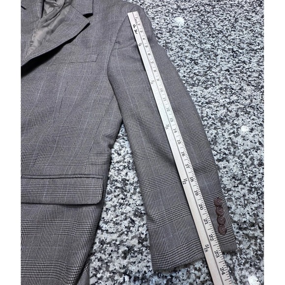 Ralph Lauren 2 Button Sport Coat 44 R‎ Windowpane Tan Polyester Jacket LRL - Picture 9 of 9